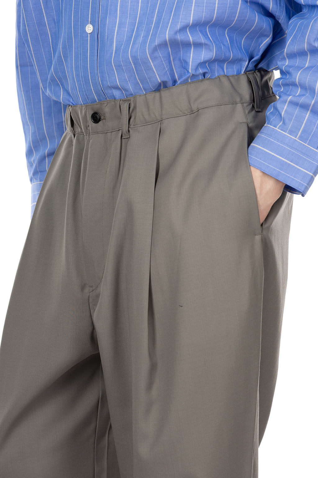 Still by hand - Summer wool wide pants - Grey