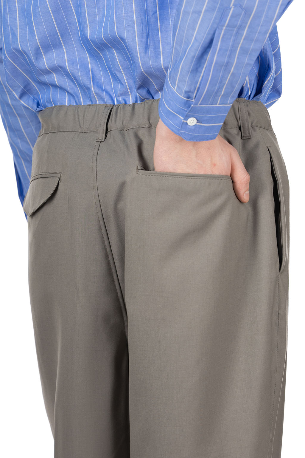 Still by hand - Summer wool wide pants - Grey