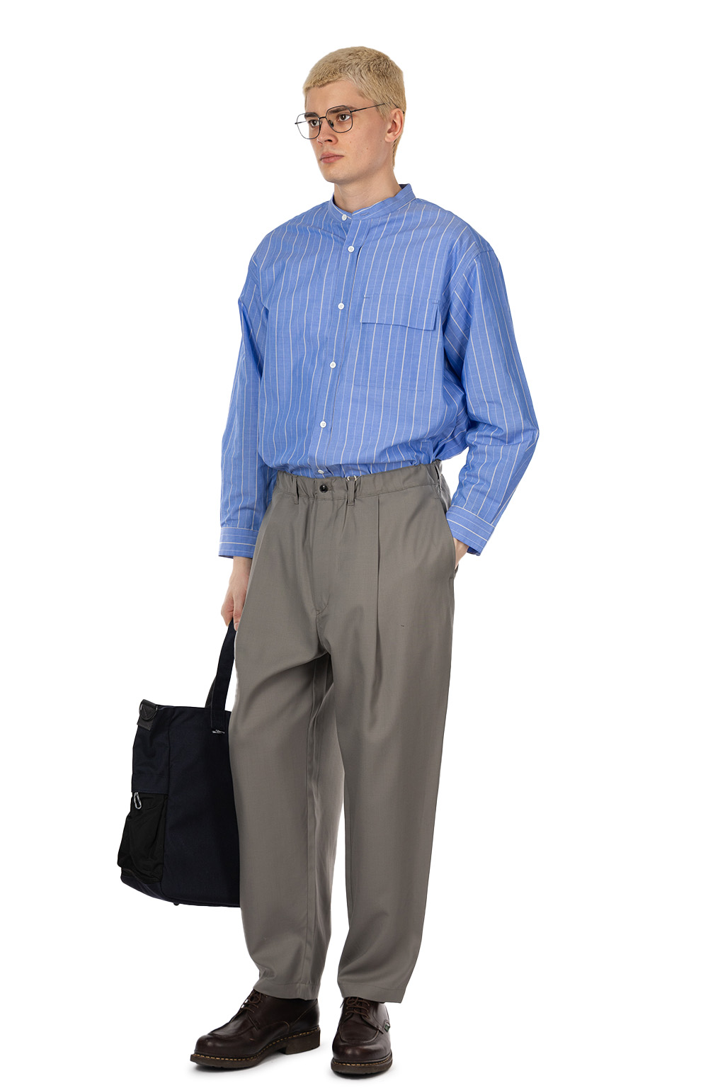 Still by hand - Summer wool wide pants - Grey