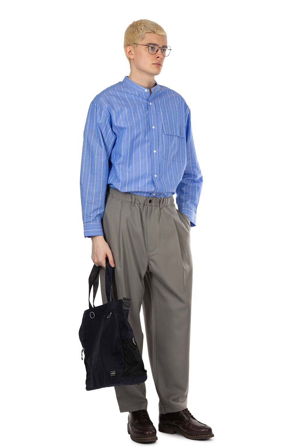 Still by hand - Summer wool wide pants - Grey