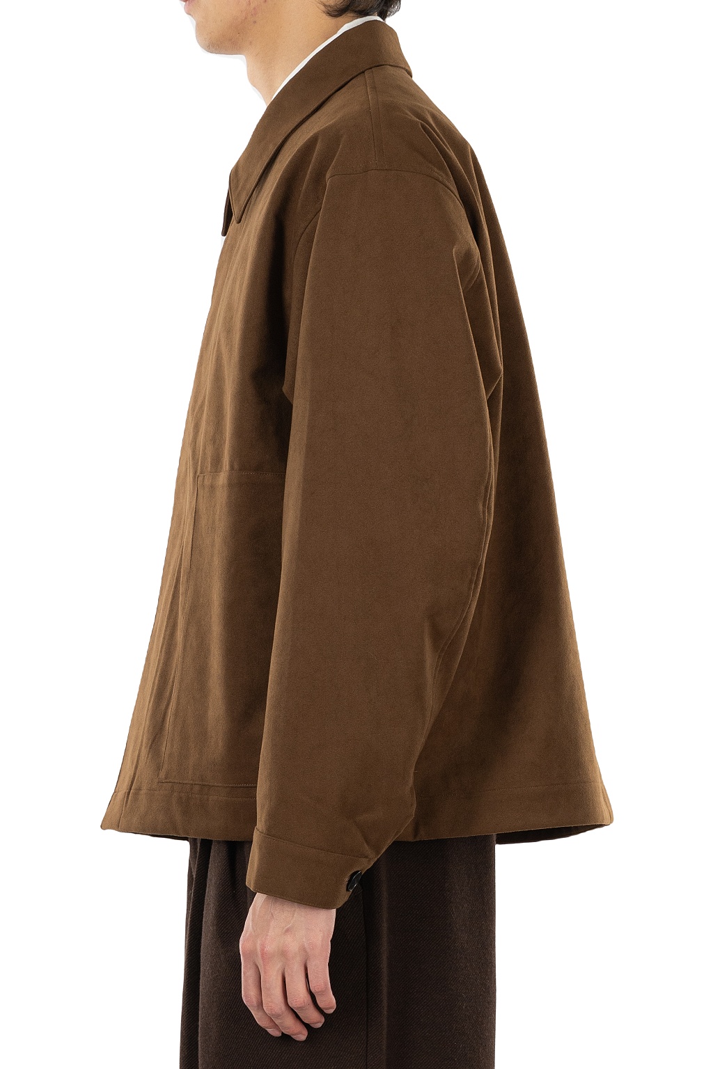 Still by hand - Synthetic Leather Short Blouson - Brown