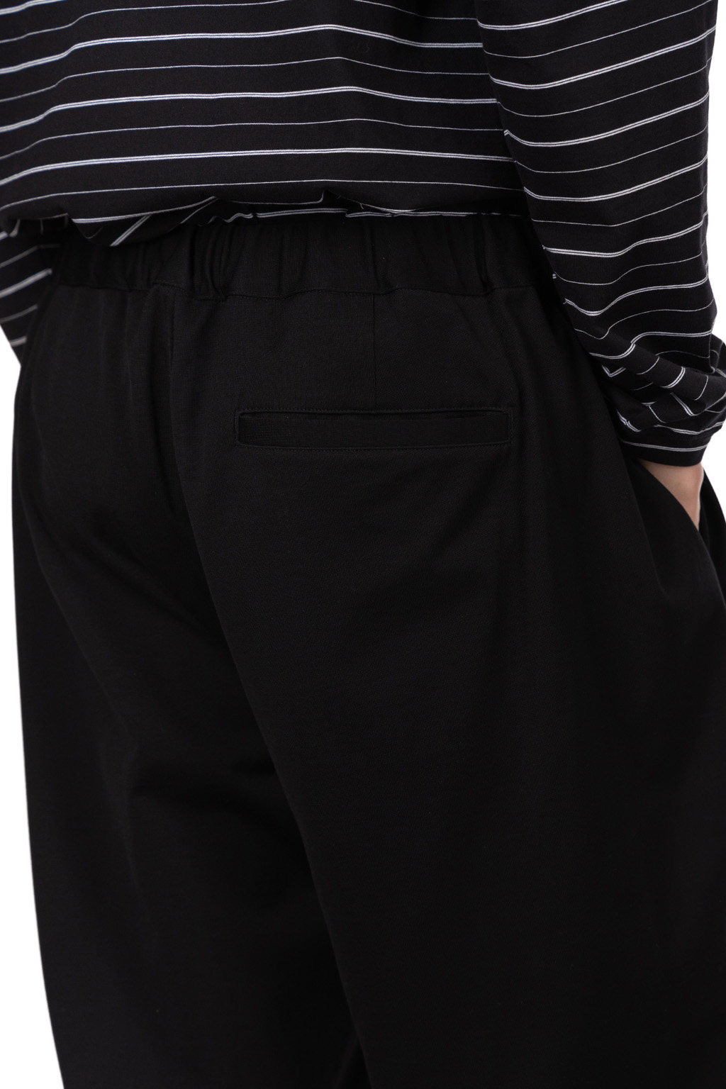 Still by hand - Twisted jersey pants - Black Navy