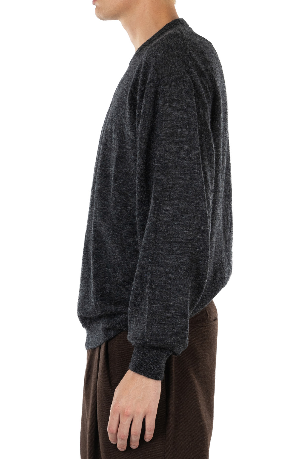 Still by hand - Wool Mohair 12G Pullover - Charcoal