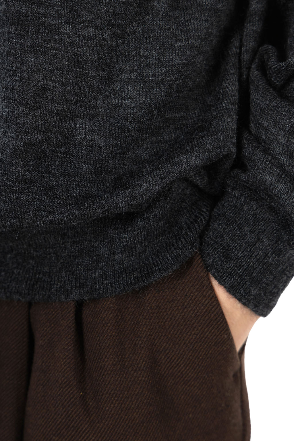 Still by hand - Wool Mohair 12G Pullover - Charcoal
