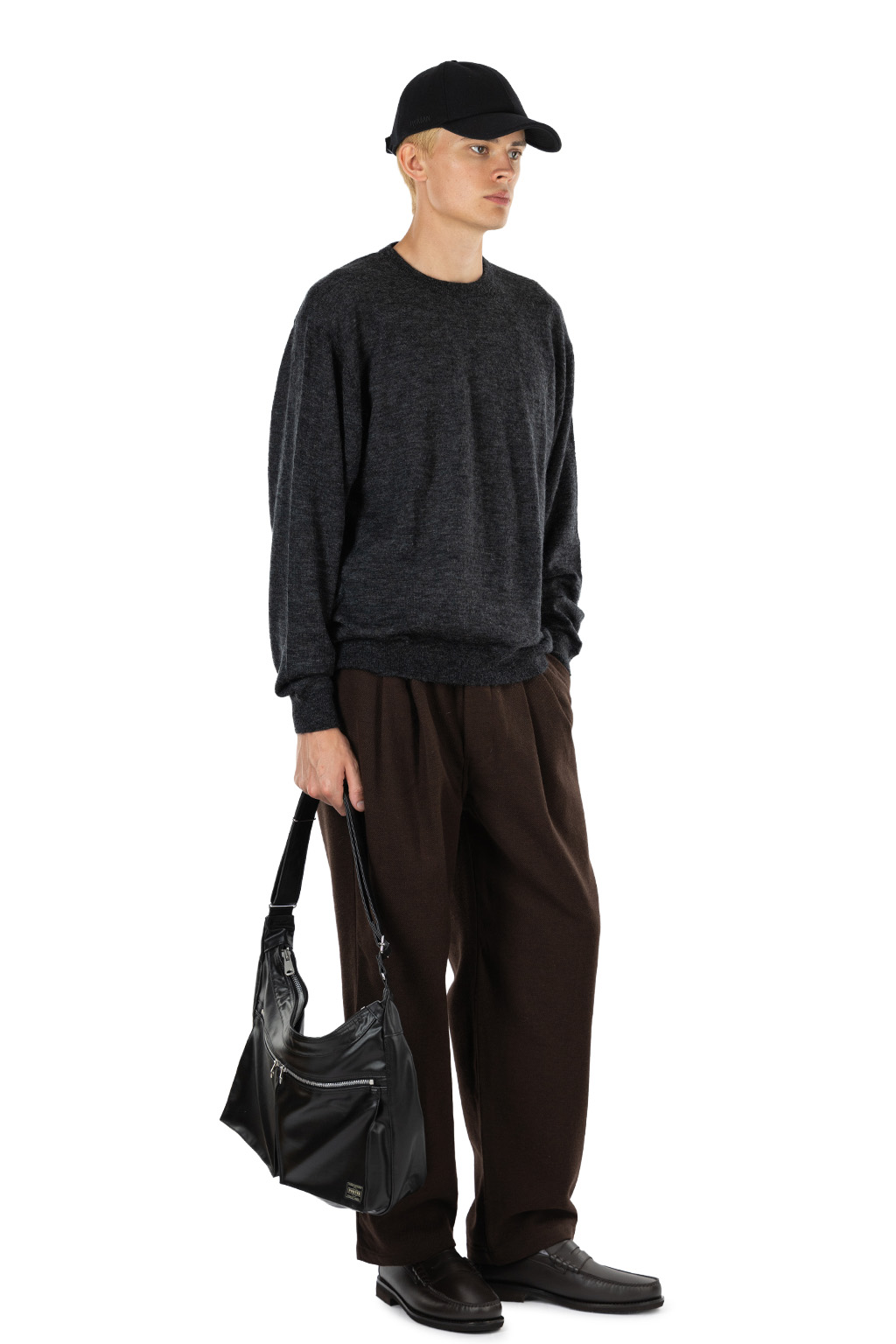 Still by hand - Wool Mohair 12G Pullover - Charcoal