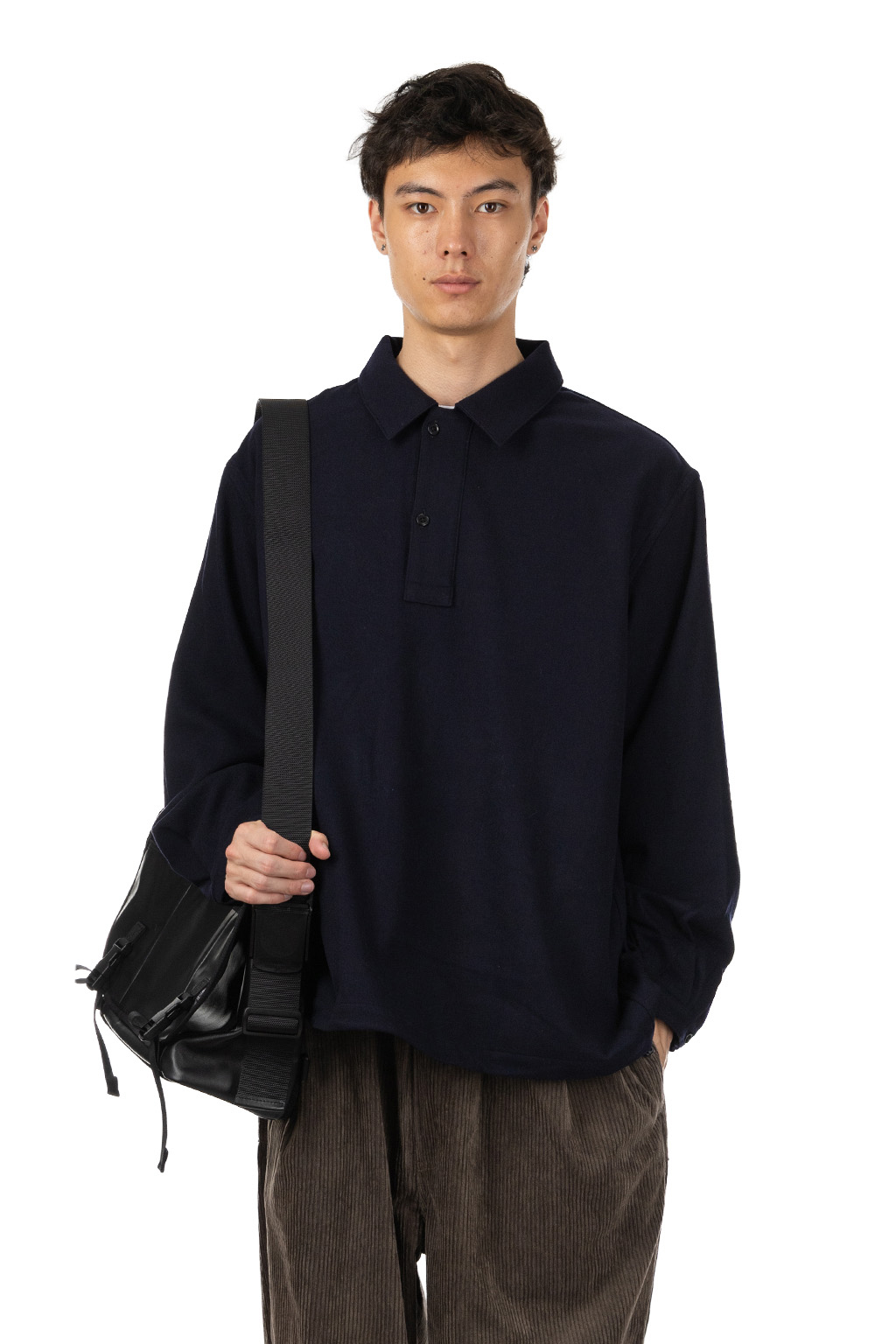 Still by hand - Wool Nylon Pullover Shirt - Navy
