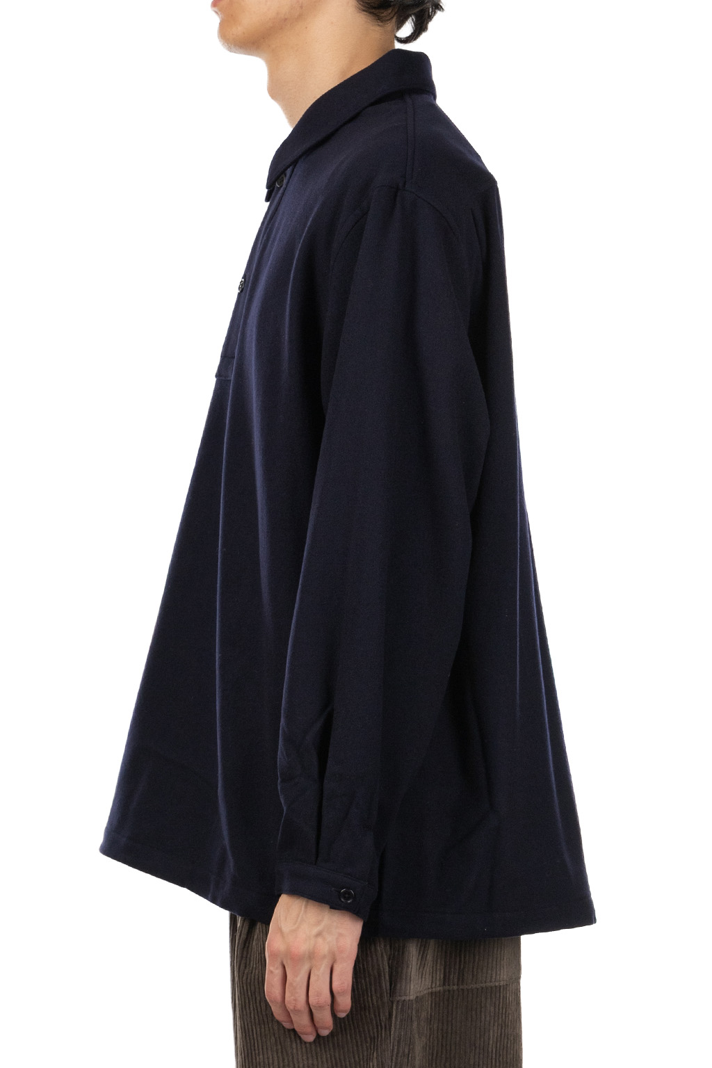 Still by hand - Wool Nylon Pullover Shirt - Navy