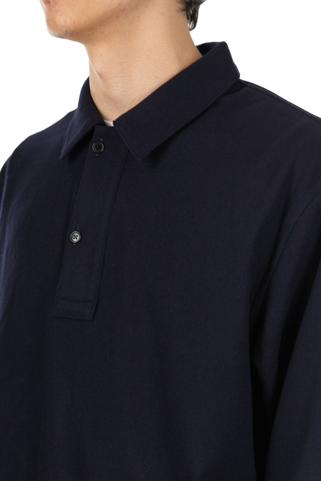 Still by hand - Wool Nylon Pullover Shirt - Navy
