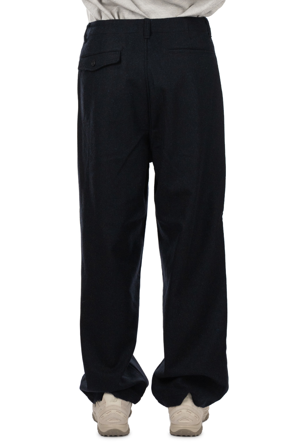 Still by hand - Free Adjusting Wool Pants - Black Navy
