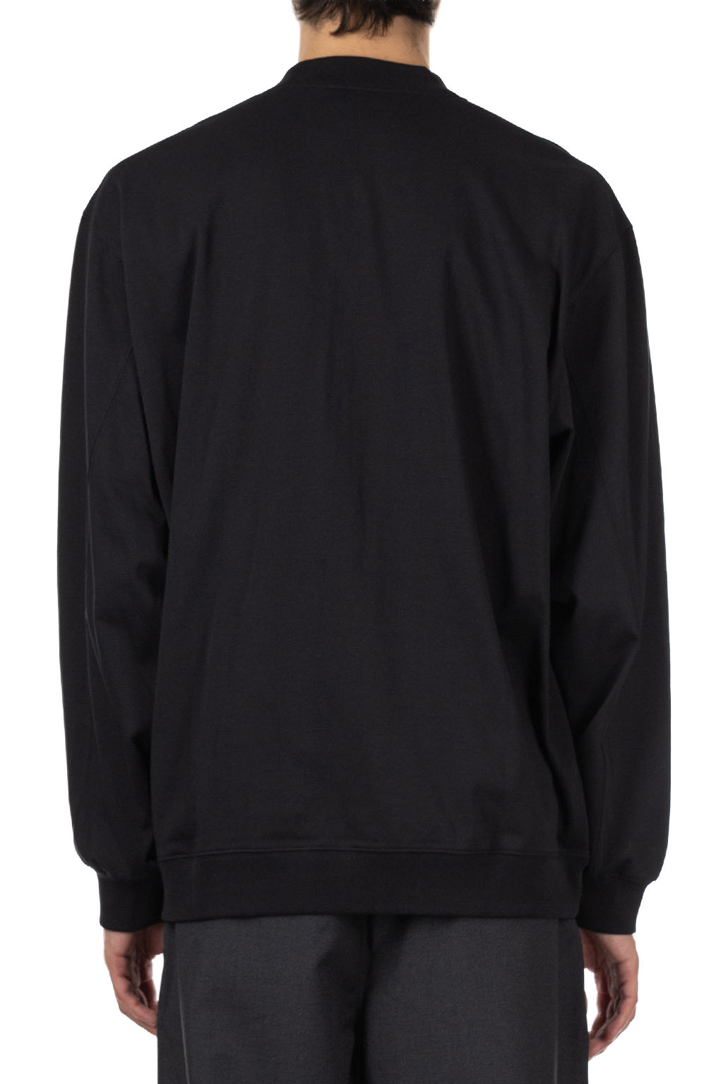 Still by hand - Zip Up Cotton Jumper - Black Navy