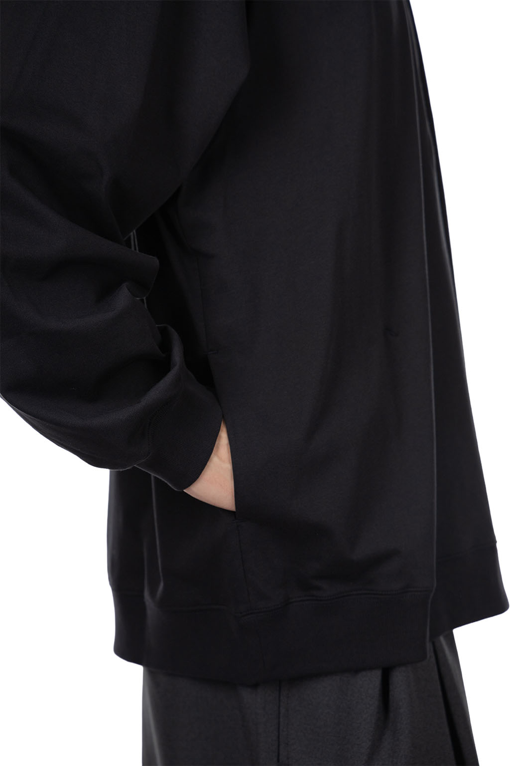 Still by hand - Zip Up Cotton Jumper - Black Navy