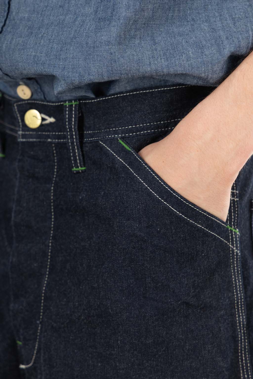 Sugar Cane - 11oz Blue Denim Work Pants - One Wash
