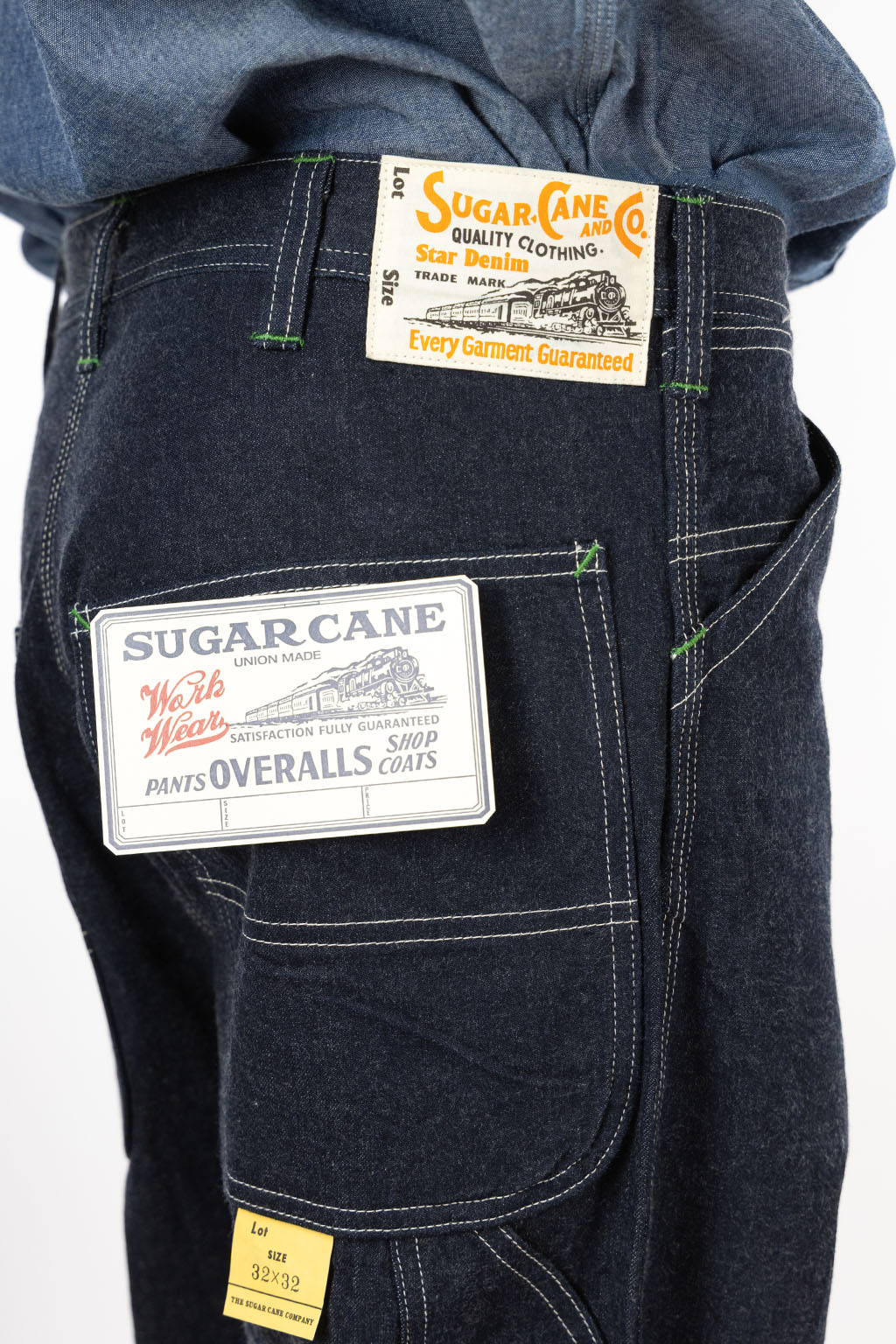 Sugar Cane - 11oz Blue Denim Work Pants - One Wash