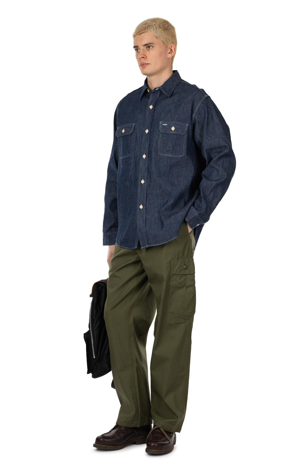 Sugar Cane - Blue Denim Work Shirt