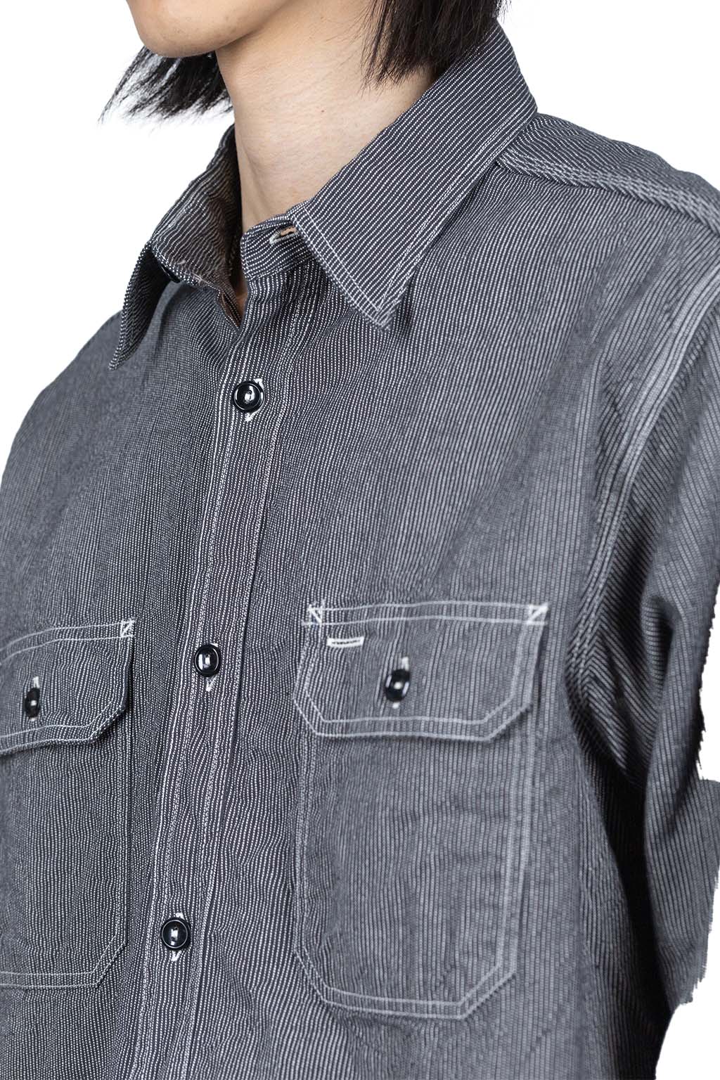 Sugar Cane Jean Cord Work Shirt - Black