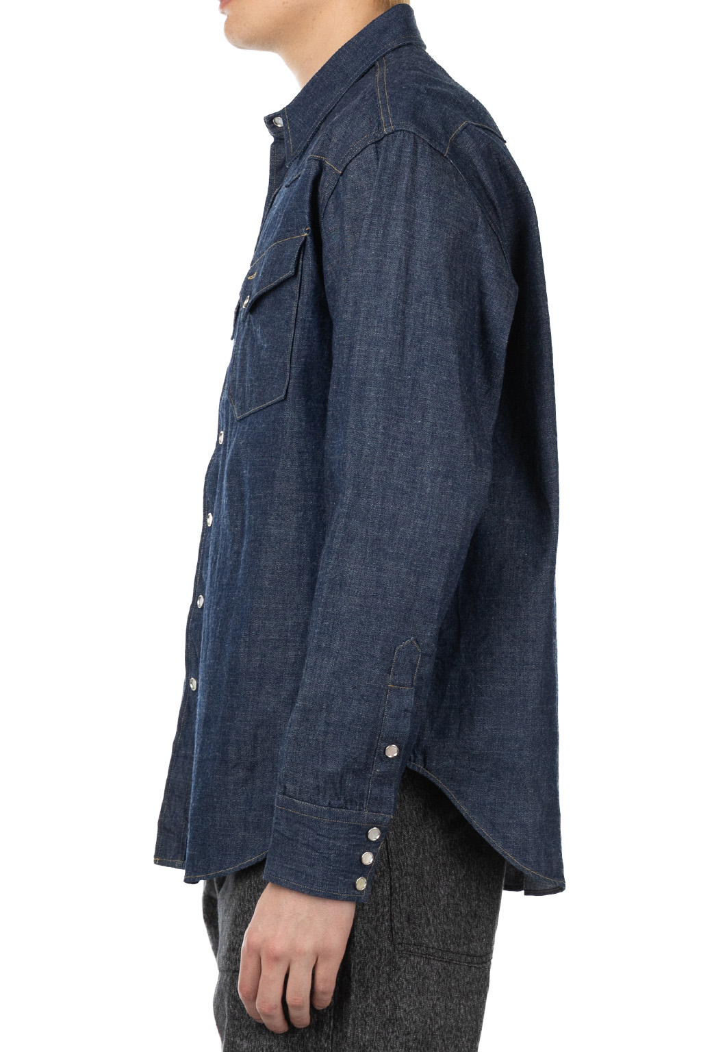Sugar Cane - Western Shirt -  Blue Denim