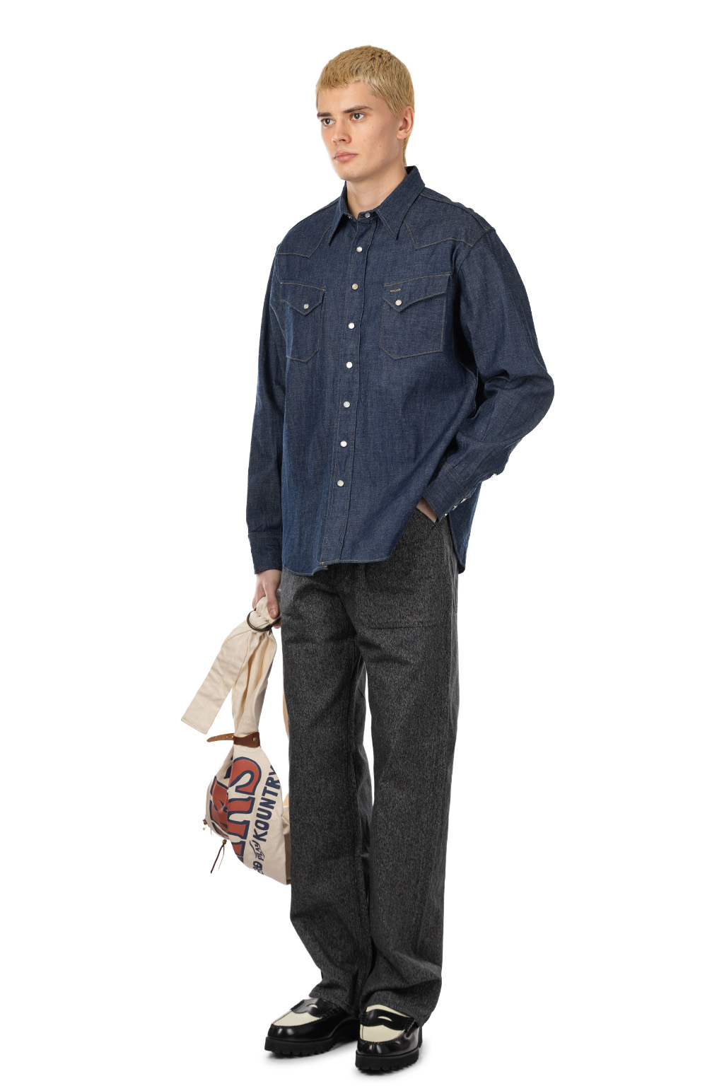 Sugar Cane - Western Shirt -  Blue Denim