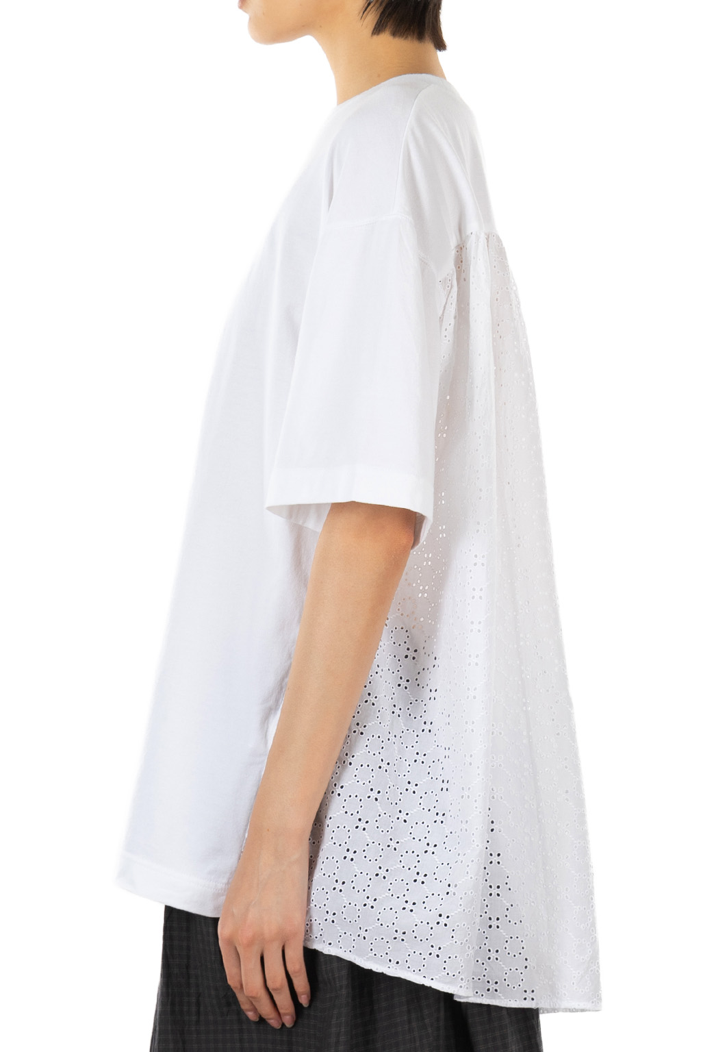 TOUJOURS - Combination T-Shirt - Cutwork Embroidery Cotton - White