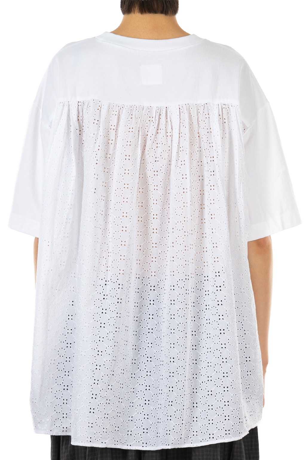 TOUJOURS - Combination T-Shirt - Cutwork Embroidery Cotton - White