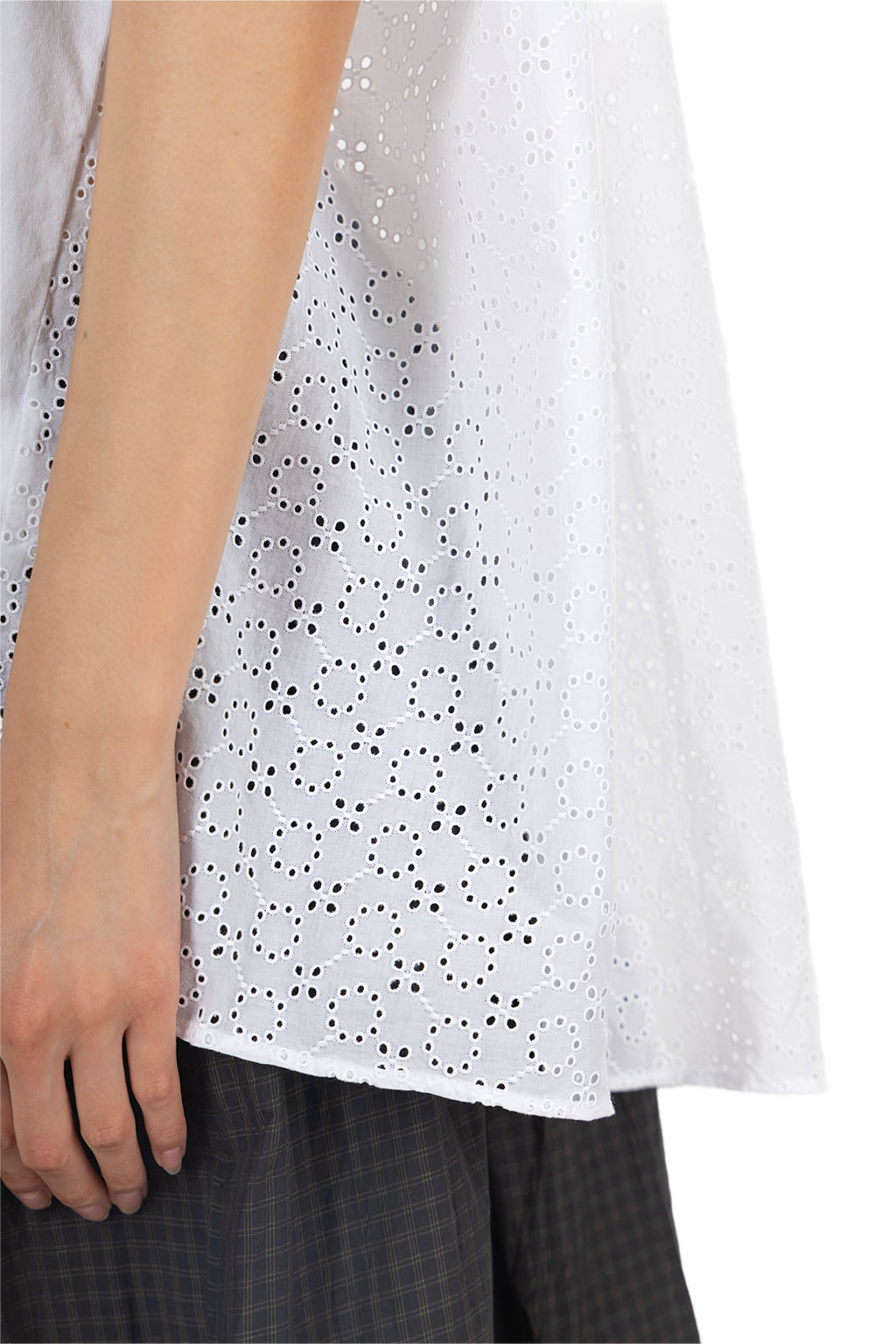 TOUJOURS - Combination T-Shirt - Cutwork Embroidery Cotton - White