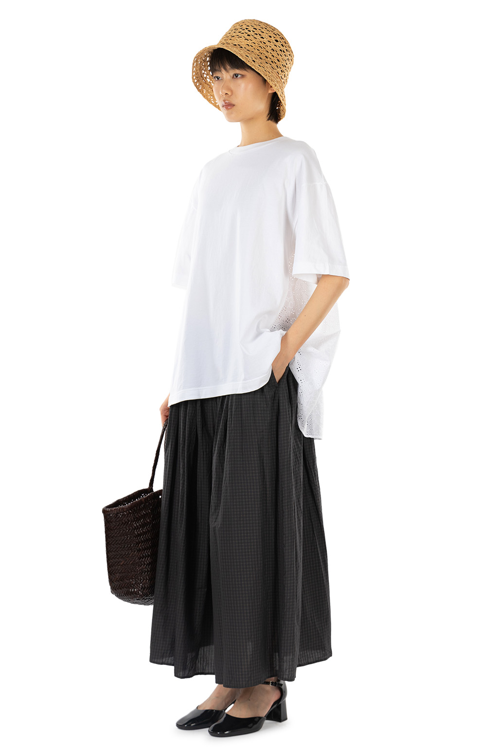 TOUJOURS - Combination T-Shirt - Cutwork Embroidery Cotton - White