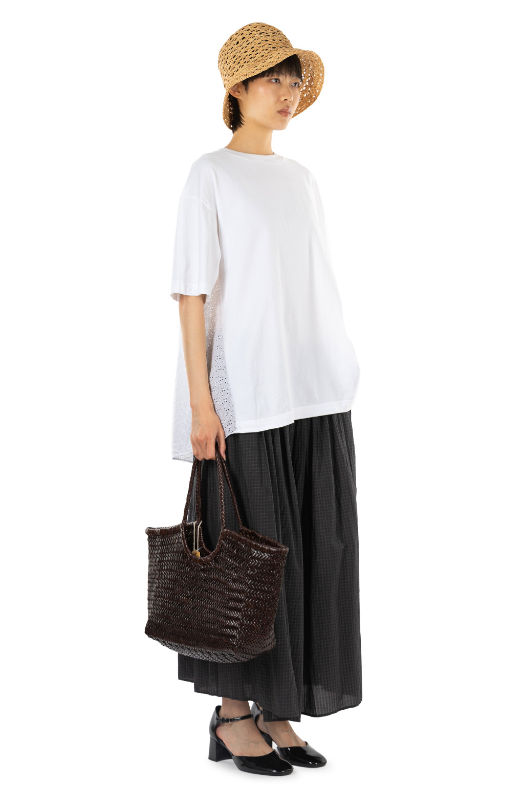 TOUJOURS - Combination T-Shirt - Cutwork Embroidery Cotton - White