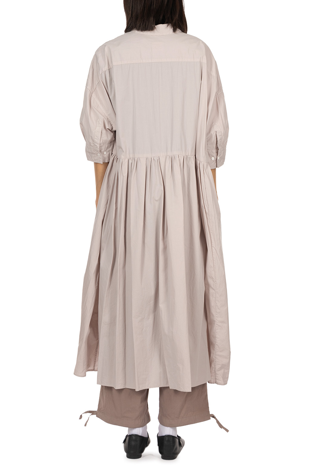 TOUJOURS - Random Pleated Half Sleeve Shirt Dress - Smoke Lilac