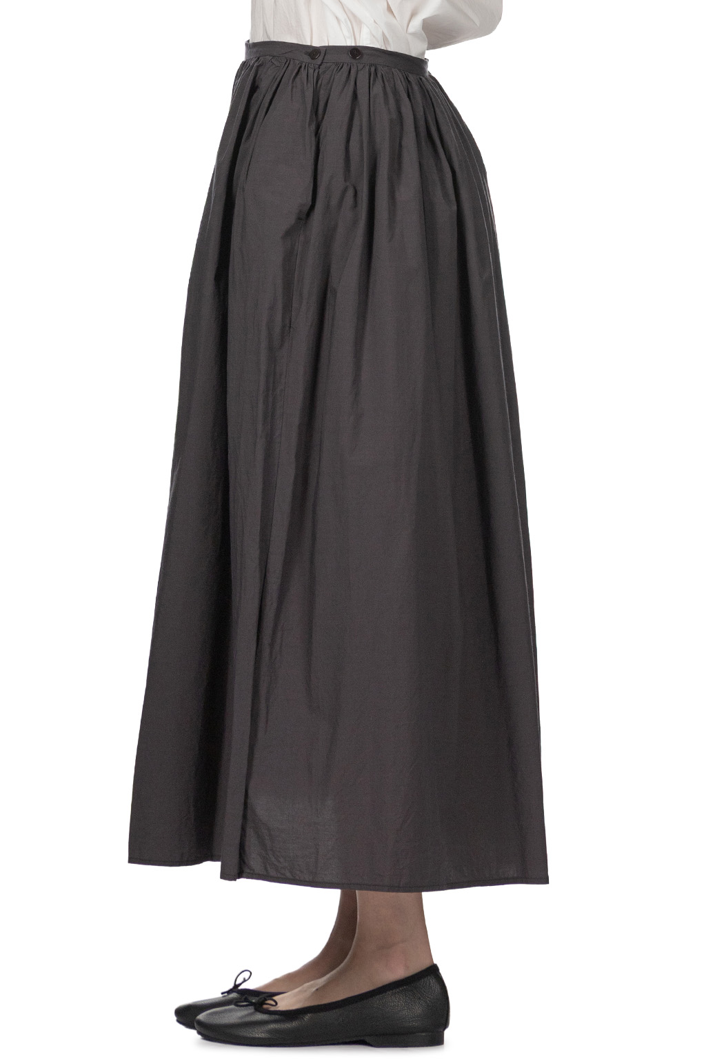 TOUJOURS - Random Pleated Maxi Skirt - Charcoal Brown
