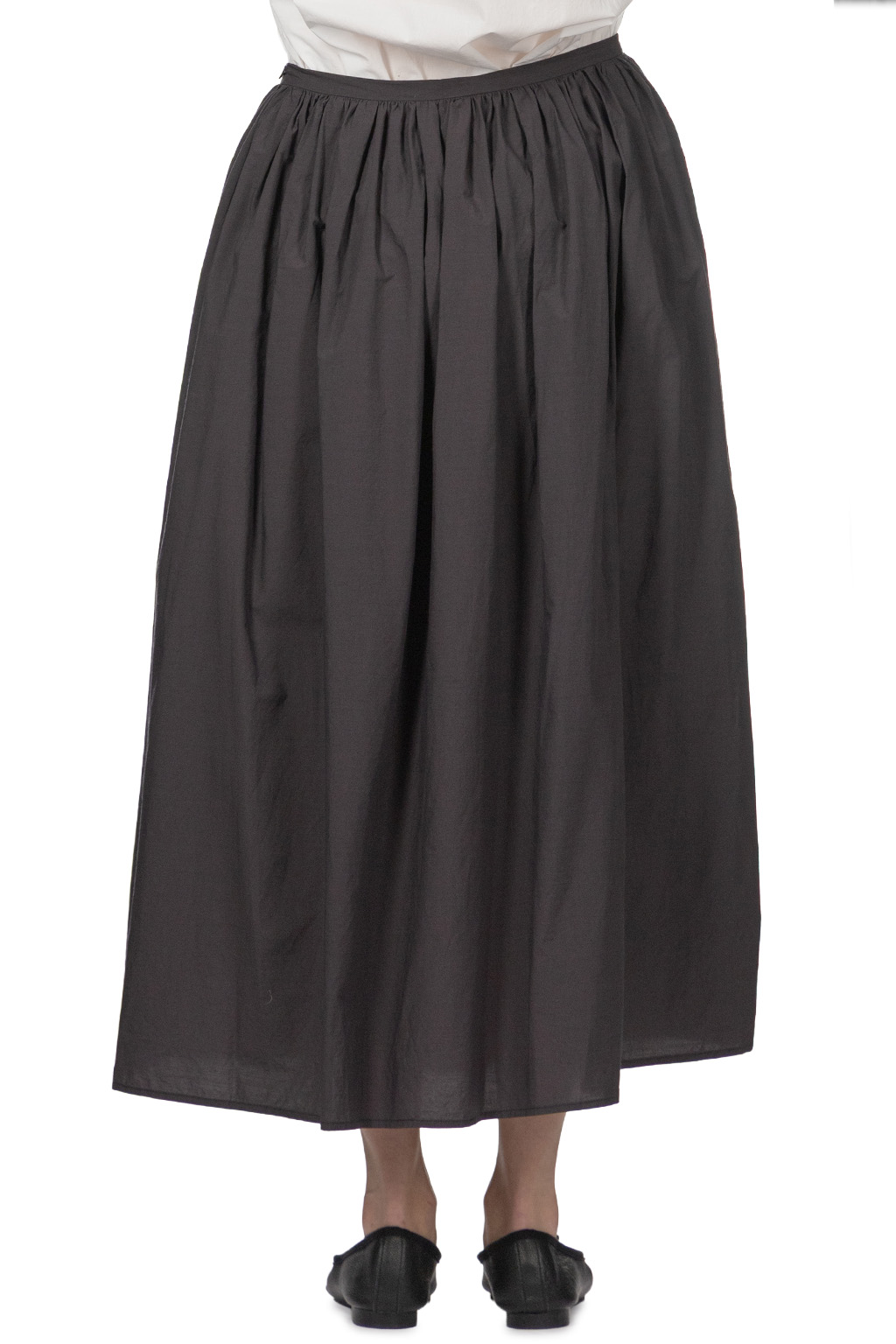 TOUJOURS - Random Pleated Maxi Skirt - Charcoal Brown
