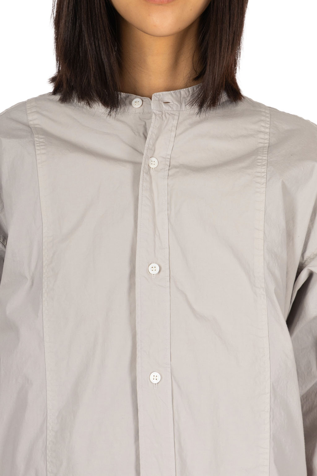 TOUJOURS - Side String Blouson Shirt - Cloud Gray
