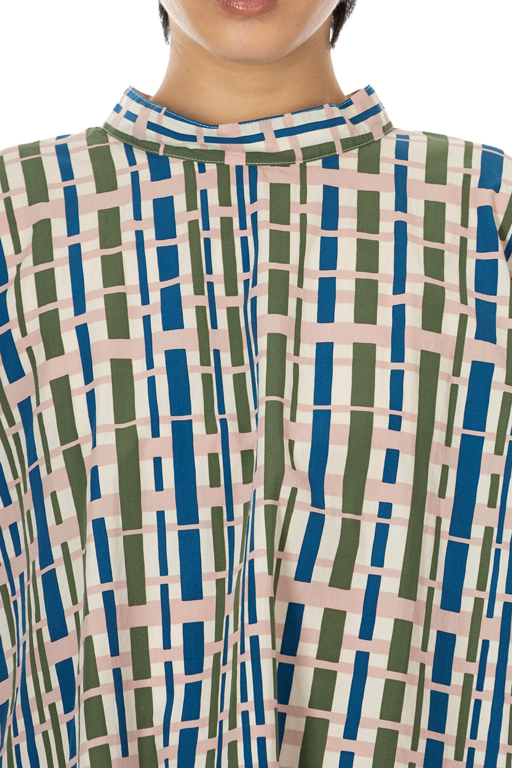 Tigre Brocante - Bamboo Check Broad Back Open Shirt - Pink