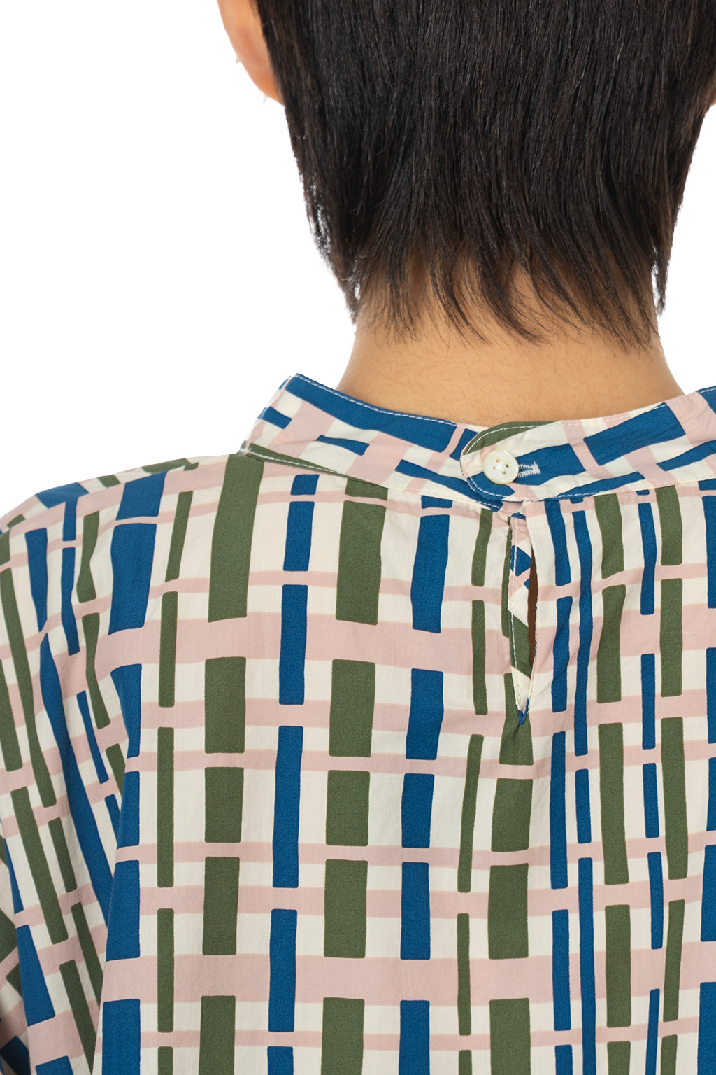 Tigre Brocante - Bamboo Check Broad Back Open Shirt - Pink