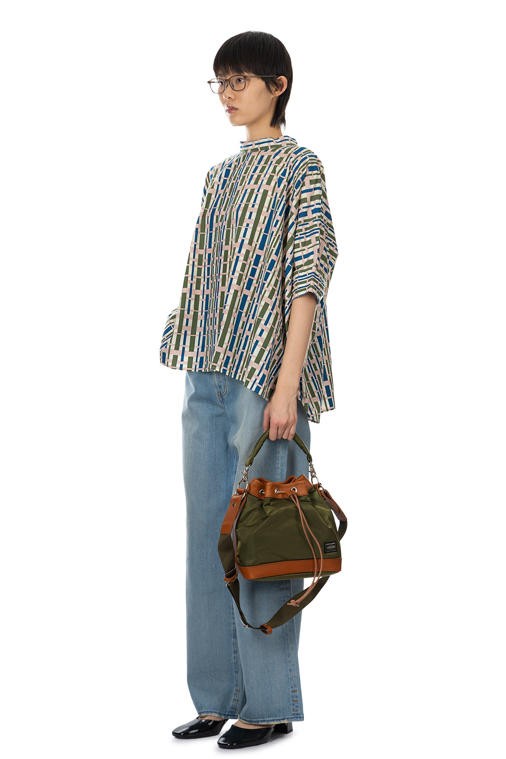 Tigre Brocante - Bamboo Check Broad Back Open Shirt - Pink