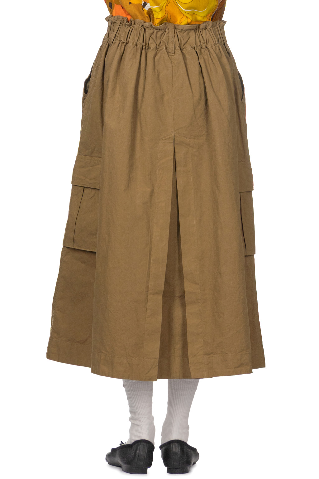Tigre Brocante - Cotton Horse Cloth Cargo Gathered Skirt - Beige