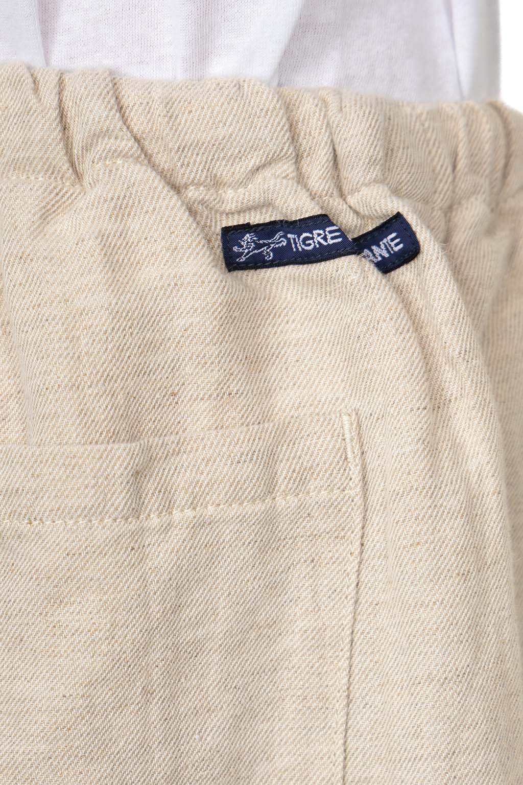 Tigre Brocante - Cotton Linen Twill Tagosaku Pants - Beige