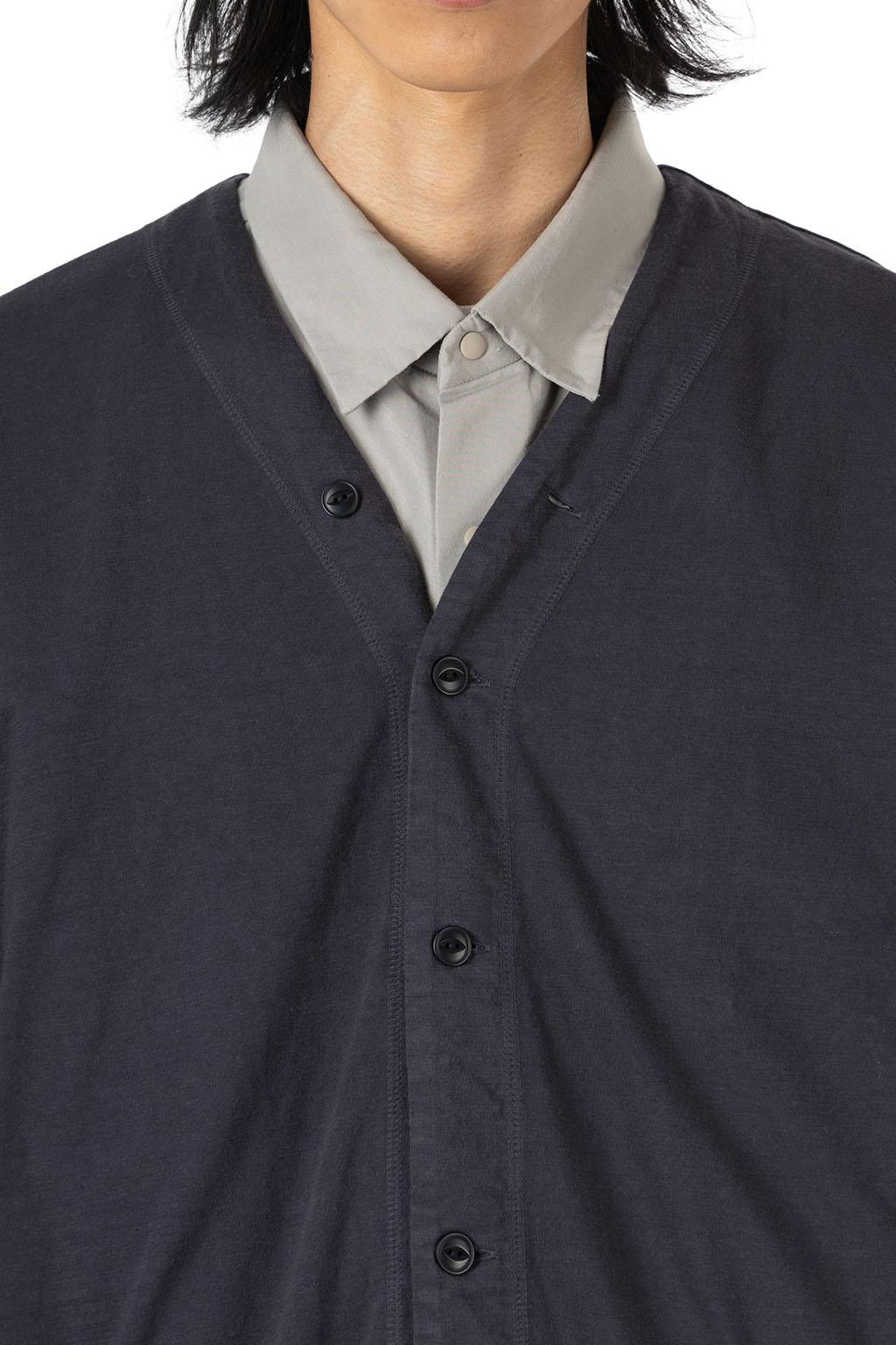 Tigre Brocante - Feather Jersey Round Hem Cardigan - Sumi