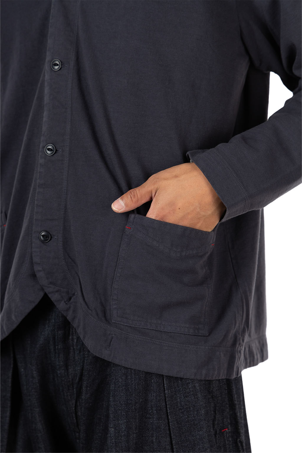 Tigre Brocante - Feather Jersey Round Hem Cardigan - Sumi