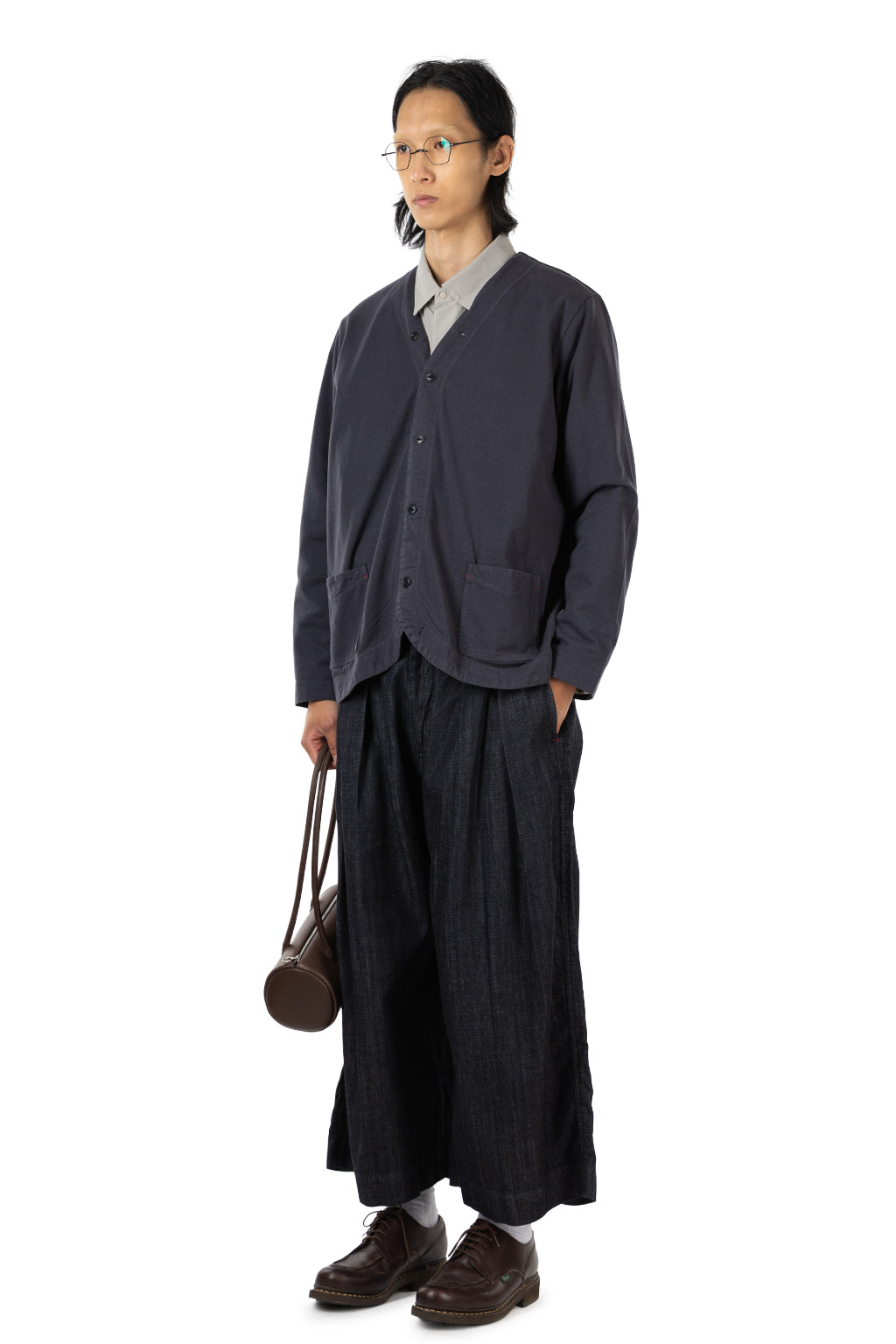 Tigre Brocante - Feather Jersey Round Hem Cardigan - Sumi