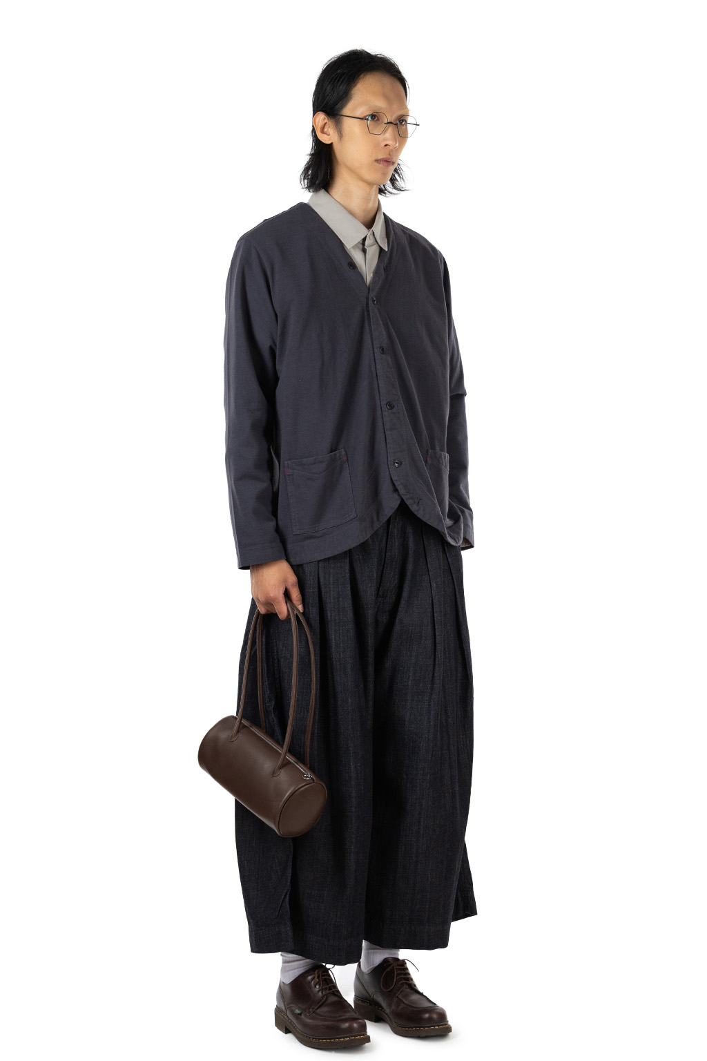 Tigre Brocante - Feather Jersey Round Hem Cardigan - Sumi