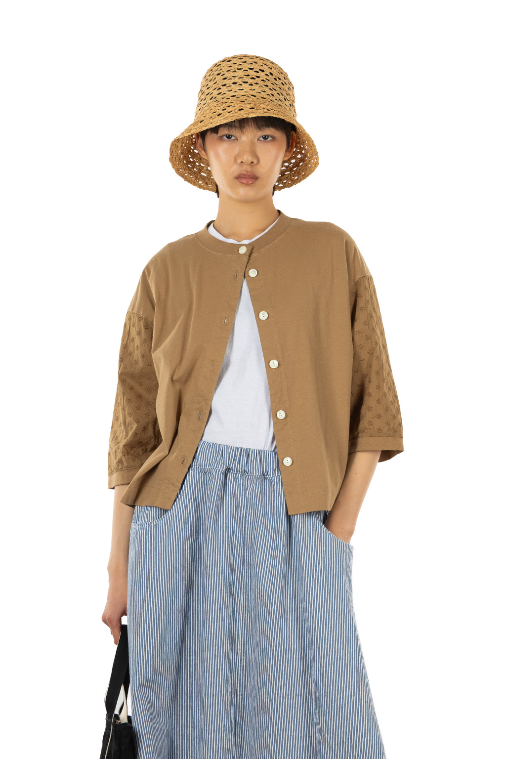 Tigre Brocante - Organic Cotton Jersey Cardigan - Beige