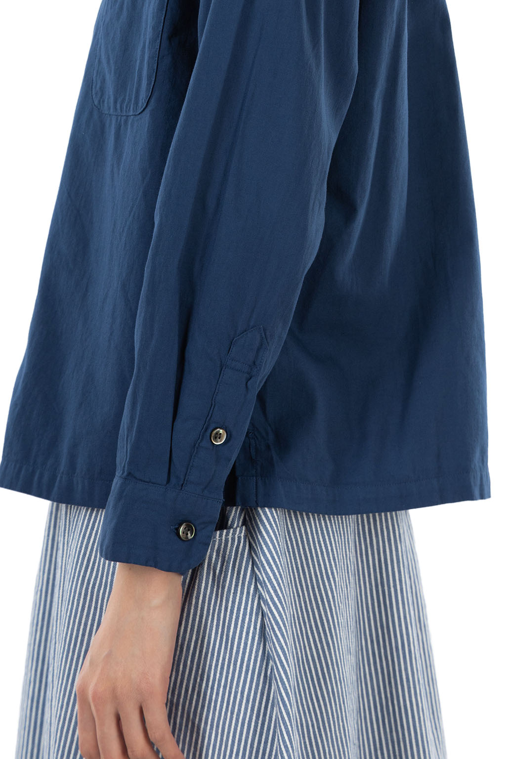 Tigre Brocante - Organic Twill Round Collar Venice Beach Shirt - Navy