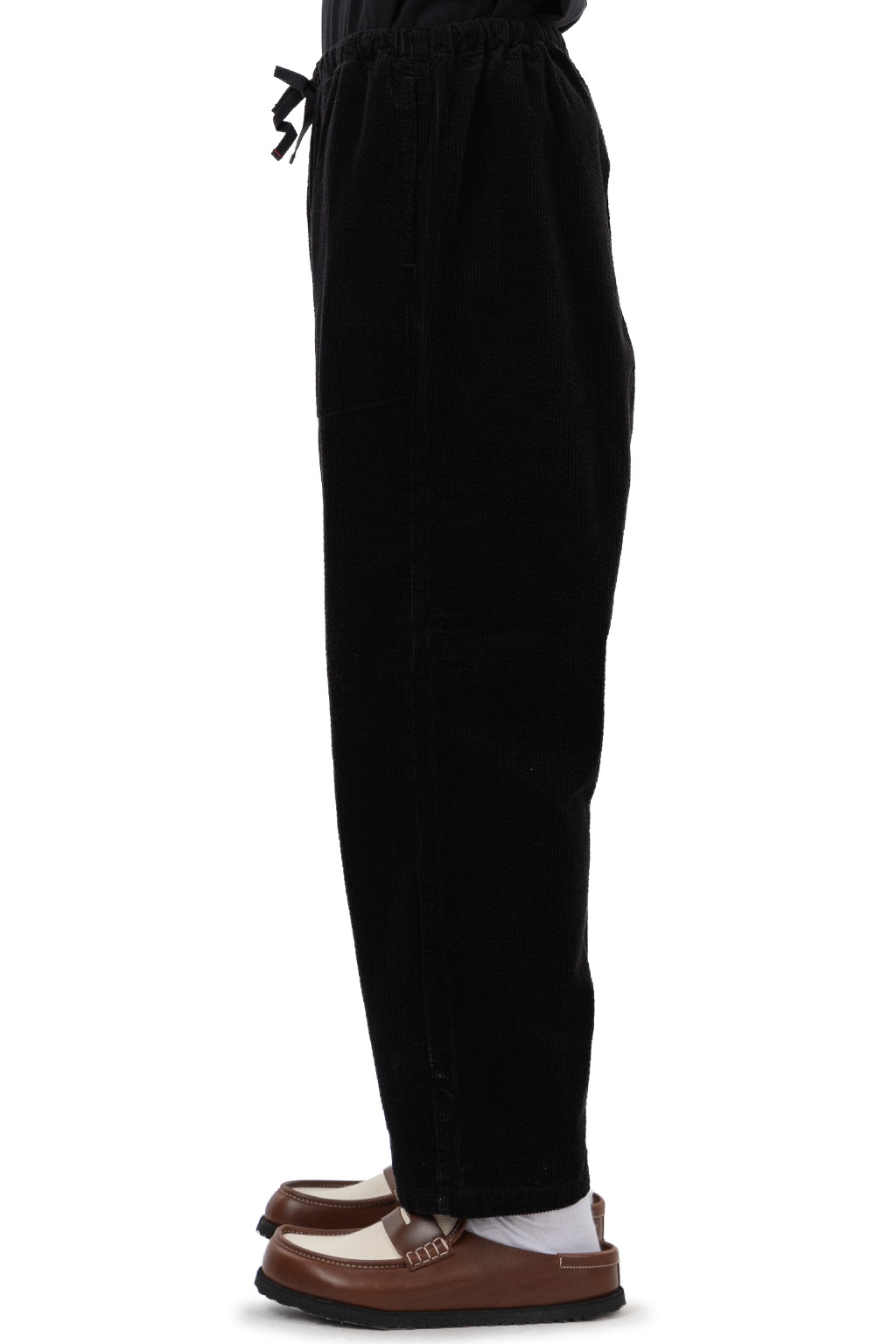Tigre Brocante - Seersucker Corduroy Tagosaku Long Pants - Black