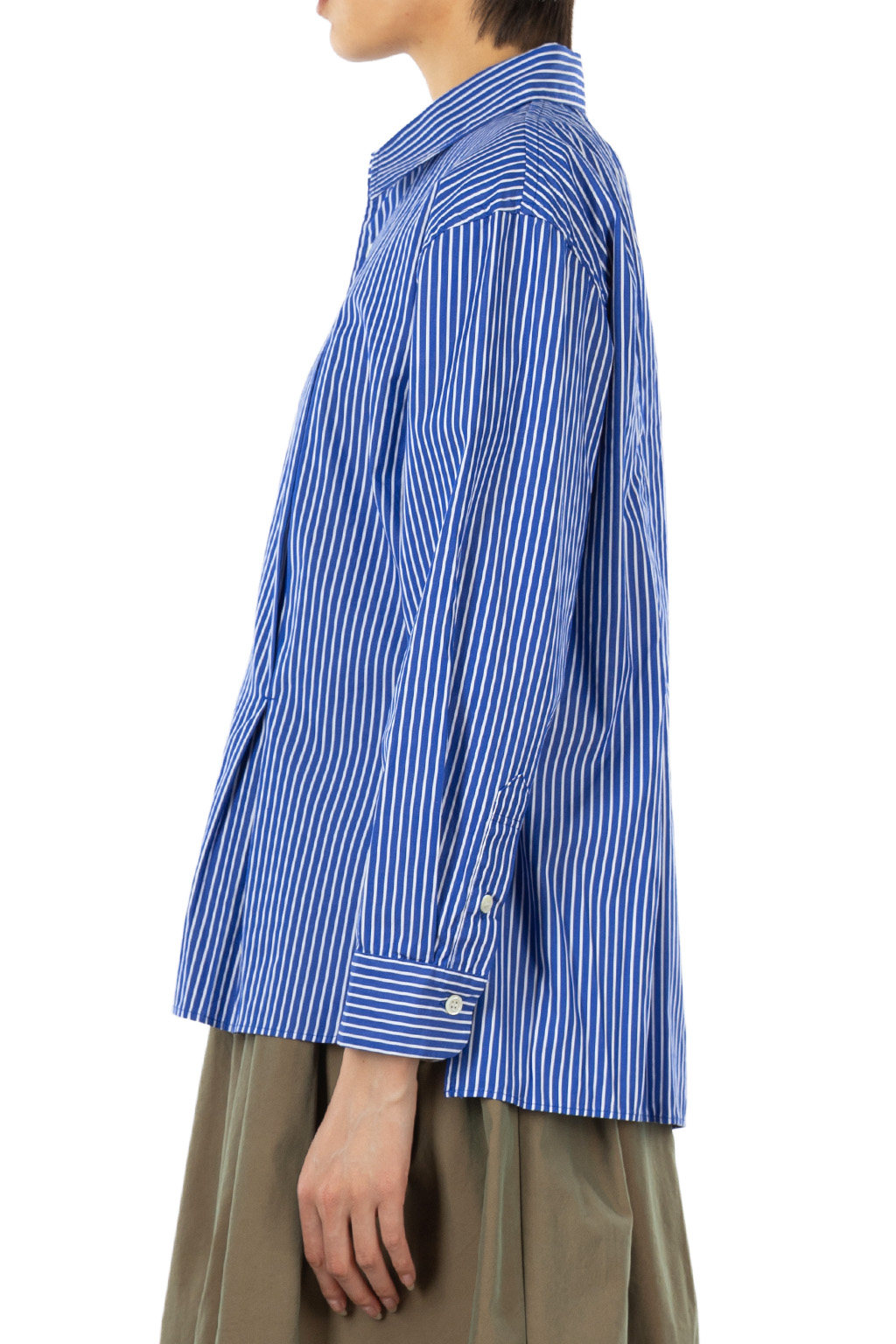 Tigre Brocante - Stripe Typewriter Fujin Shirt - Blue