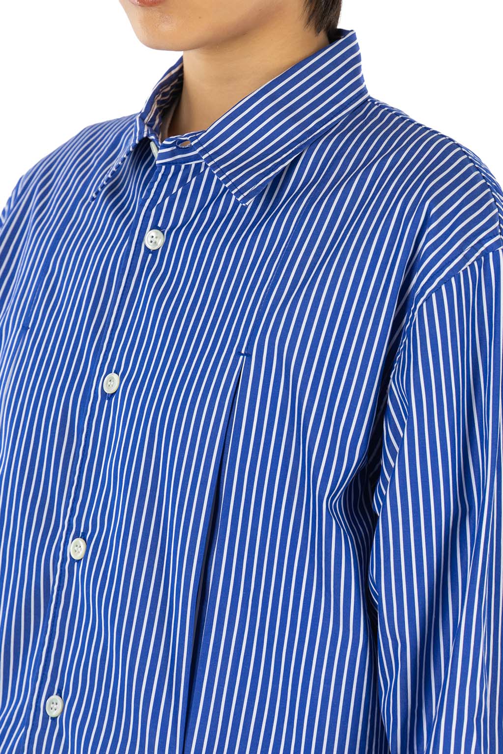Tigre Brocante - Stripe Typewriter Fujin Shirt - Blue