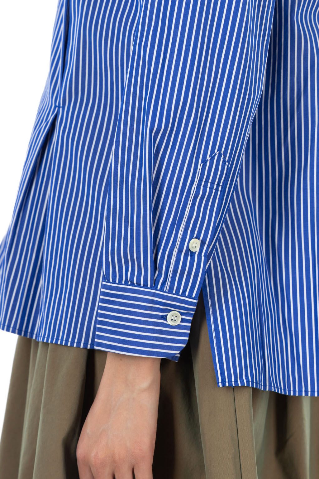 Tigre Brocante - Stripe Typewriter Fujin Shirt - Blue