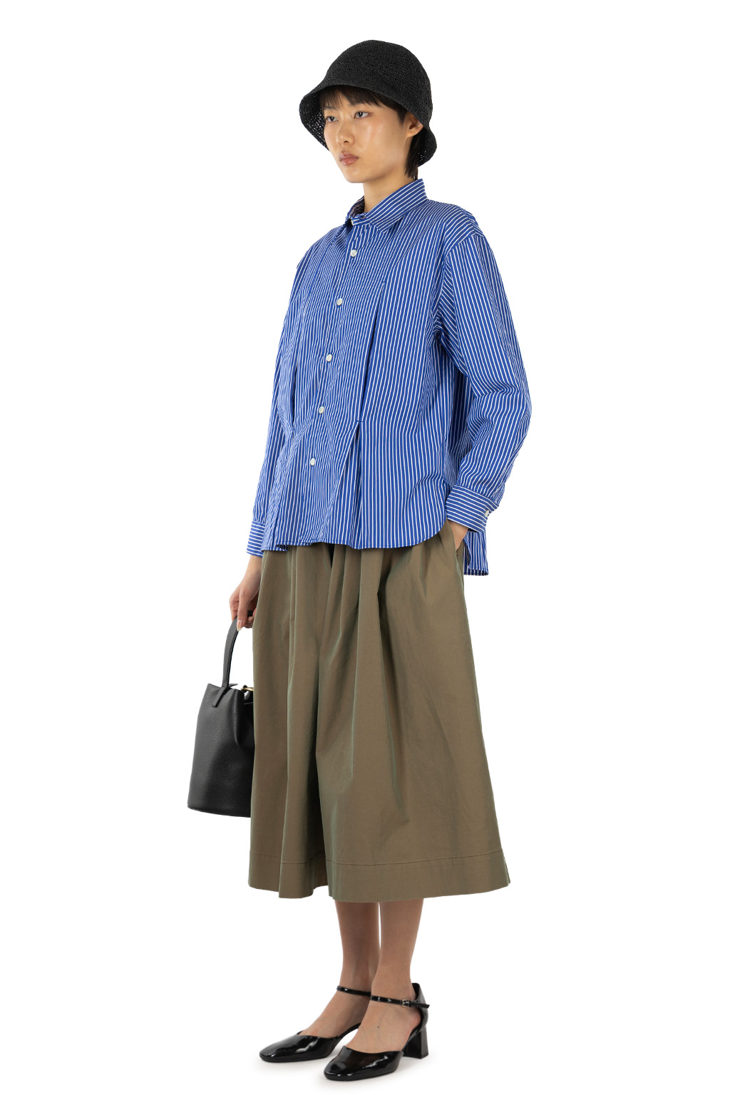 Tigre Brocante - Stripe Typewriter Fujin Shirt - Blue