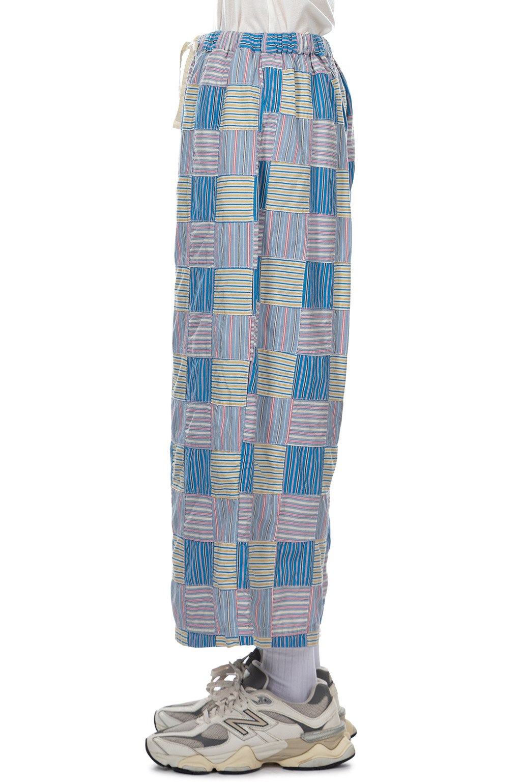 Tigre Brocante - Striped Patch Gathered Wide Pants