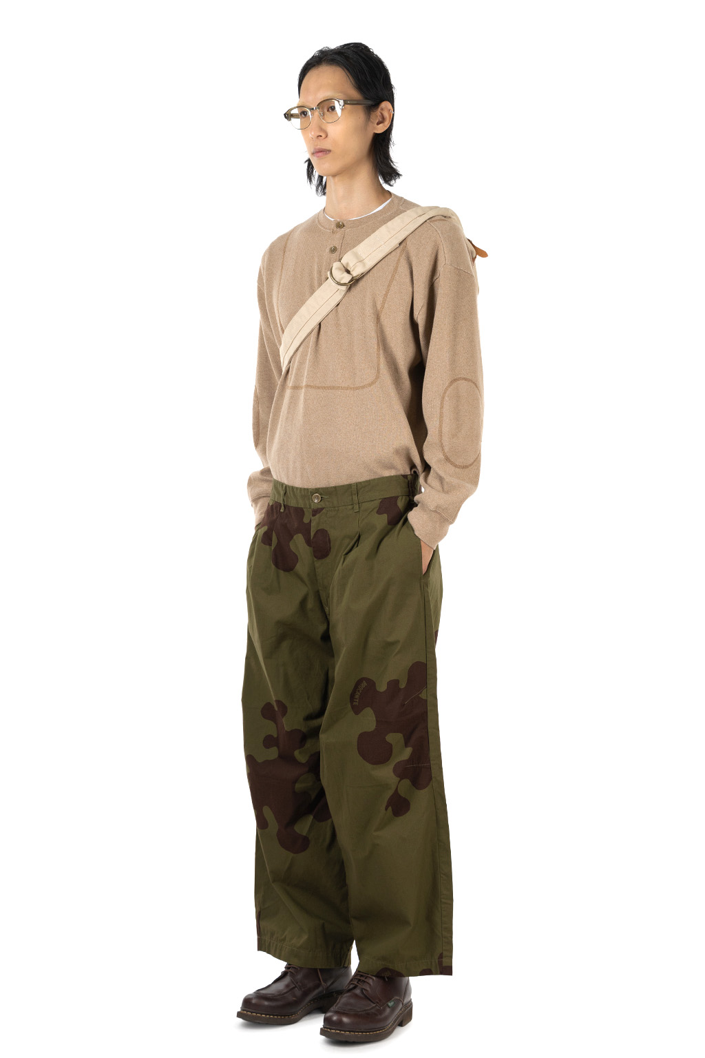 Tigre Brocante - TB Amoeba Kamo Dart Wide Pants - Khaki