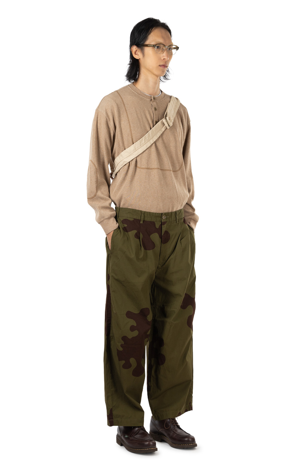Tigre Brocante - TB Amoeba Kamo Dart Wide Pants - Khaki