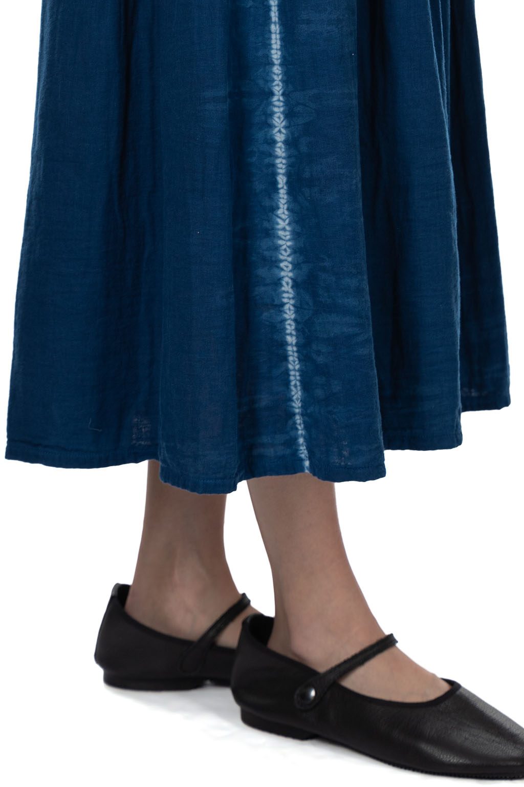 Tigre Brocante - Thin Line Drawstring Many Gathered Maxi Skirt - Indigo